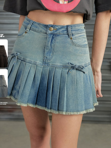 Liber Summer Women's Y2K Hottie Solid Color Mid-Waist Slim Skirt