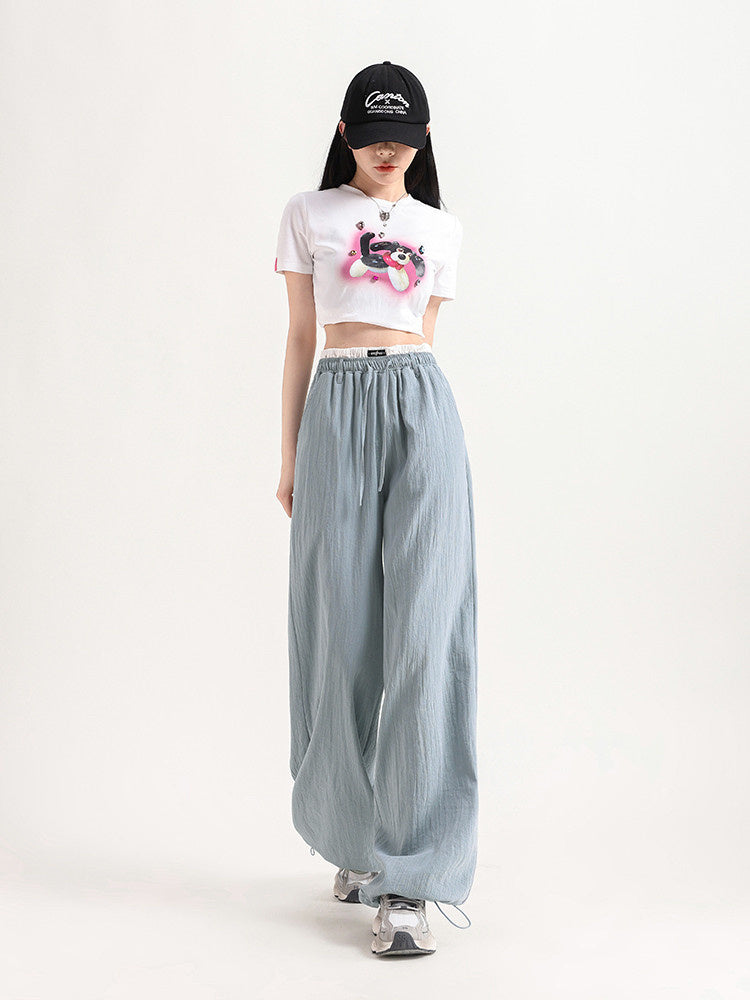 Liber Summer Women's Y2K Hot Girl Denim Mid-Rise Slim Casual Pants