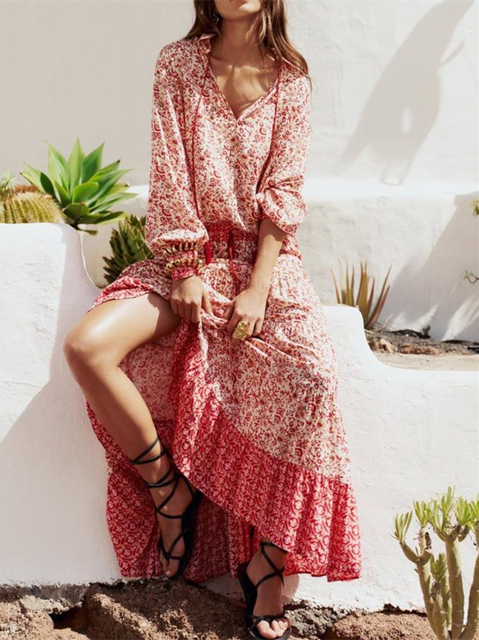 Liber Summer Women's Urban Outdoor Fringed Square Neck Long Sleeve Two-Piece Suit