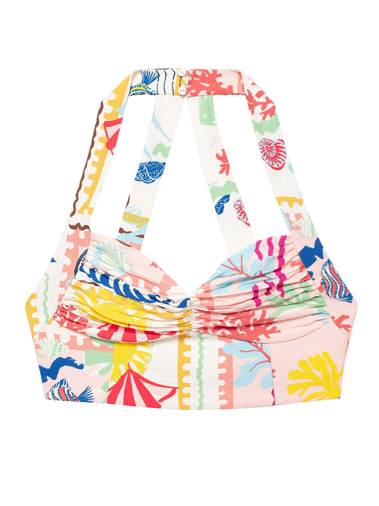Liber Summer Women's Beach Print V-Neck Sleeveless Two-Piece Suit