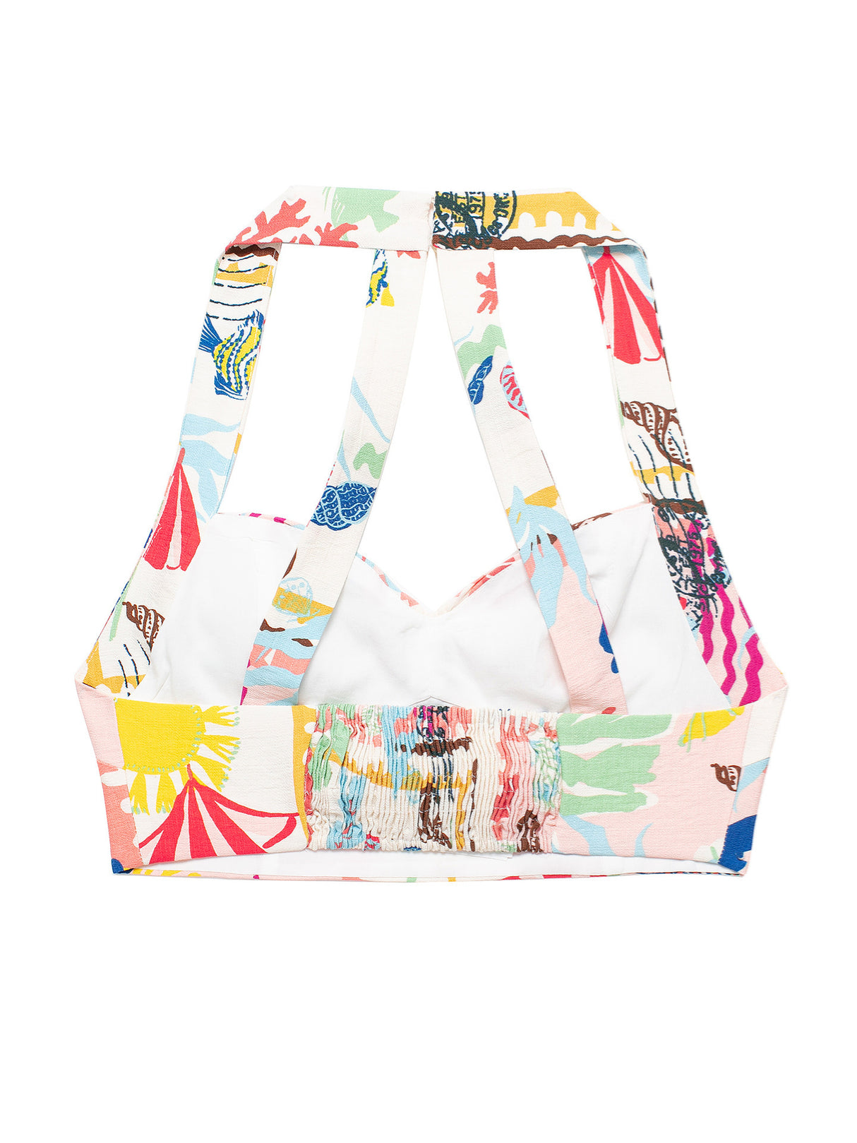 Liber Summer Women's Beach Print V-Neck Sleeveless Two-Piece Suit
