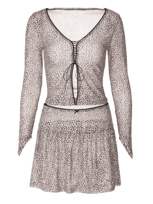 Liber Summer Women's Suit Leopard Print Two-piece Suit