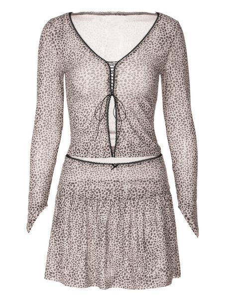 Liber Summer Women's Suit Leopard Print Two-piece Suit