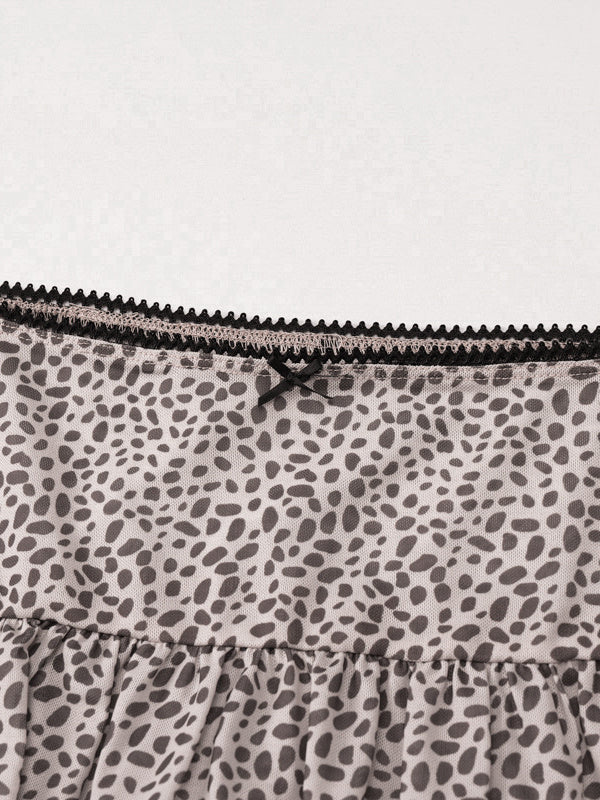 Liber Summer Women's Suit Leopard Print Two-piece Suit