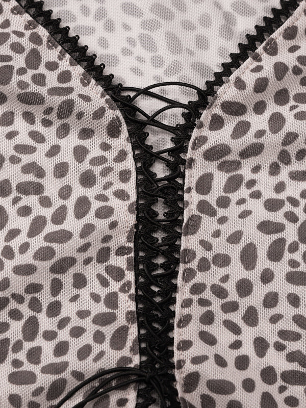 Liber Summer Women's Suit Leopard Print Two-piece Suit