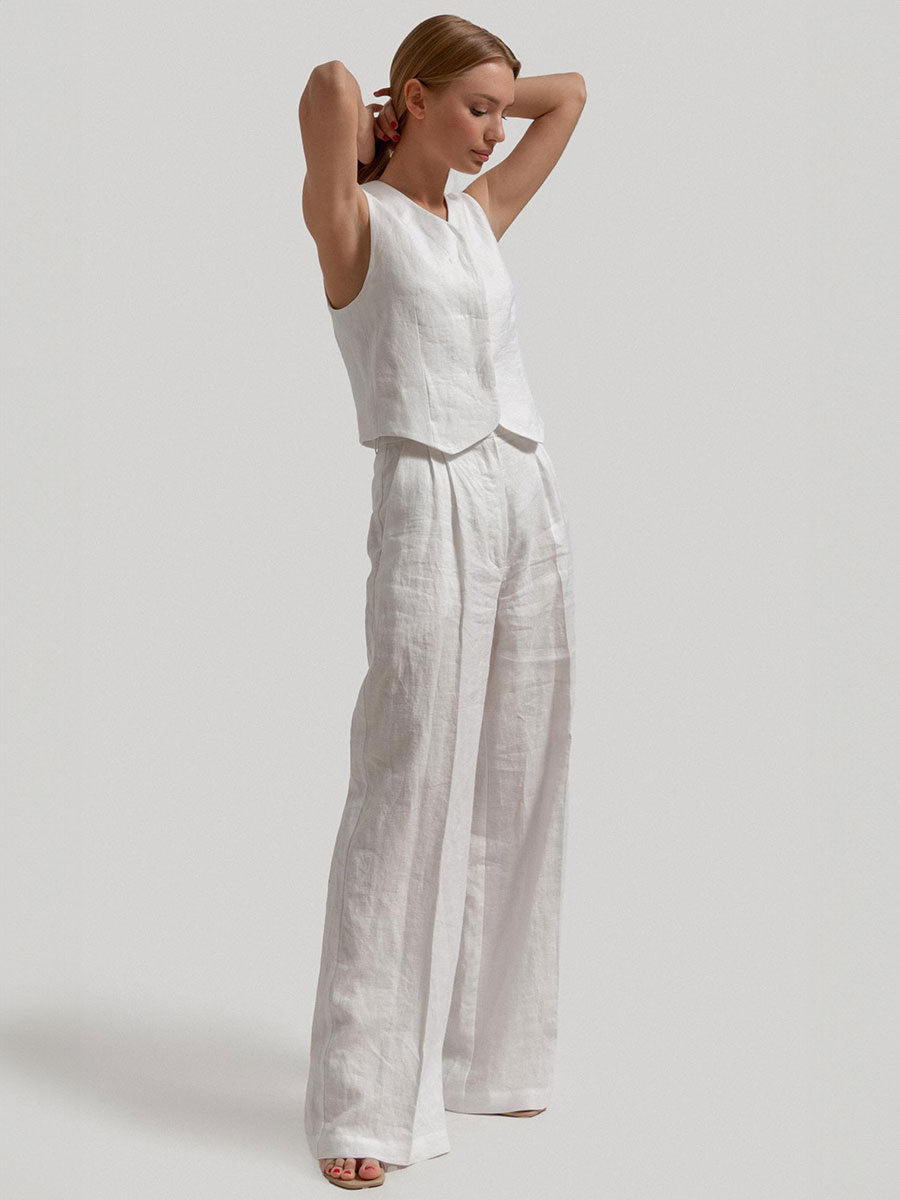 Liber Summer Women's Solid Color Two-Piece Set