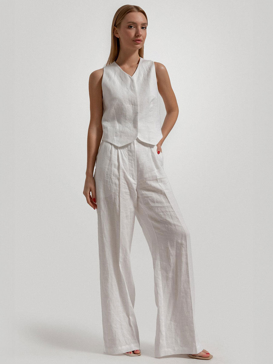 Liber Summer Women's Solid Color Two-Piece Set