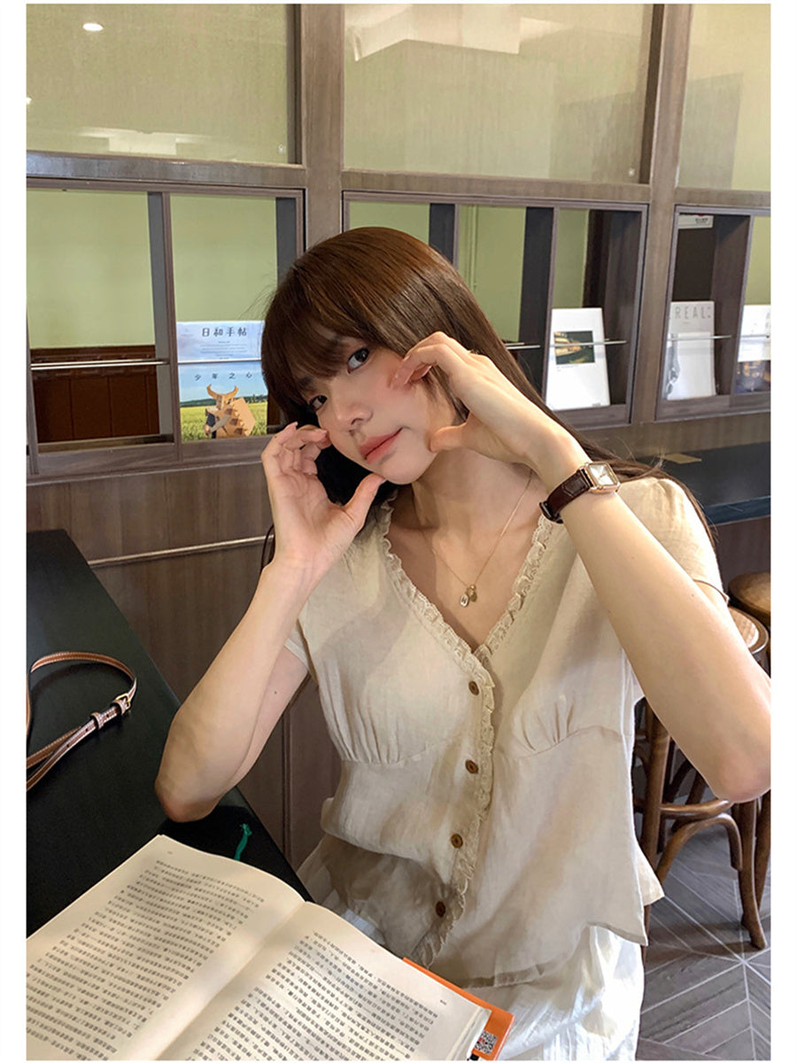Liber Summer Women's Ruffled Shirt