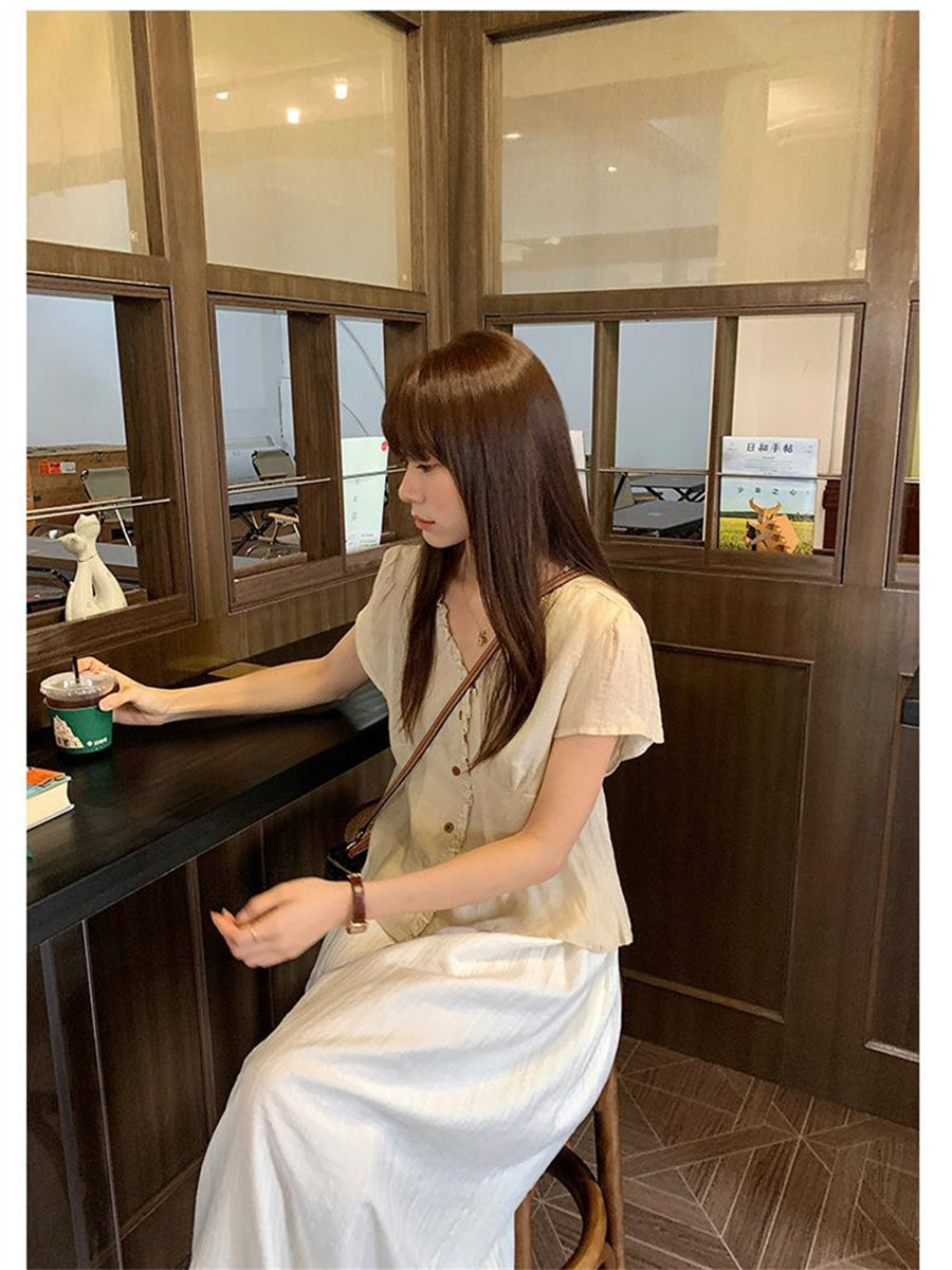 Liber Summer Women's Ruffled Shirt