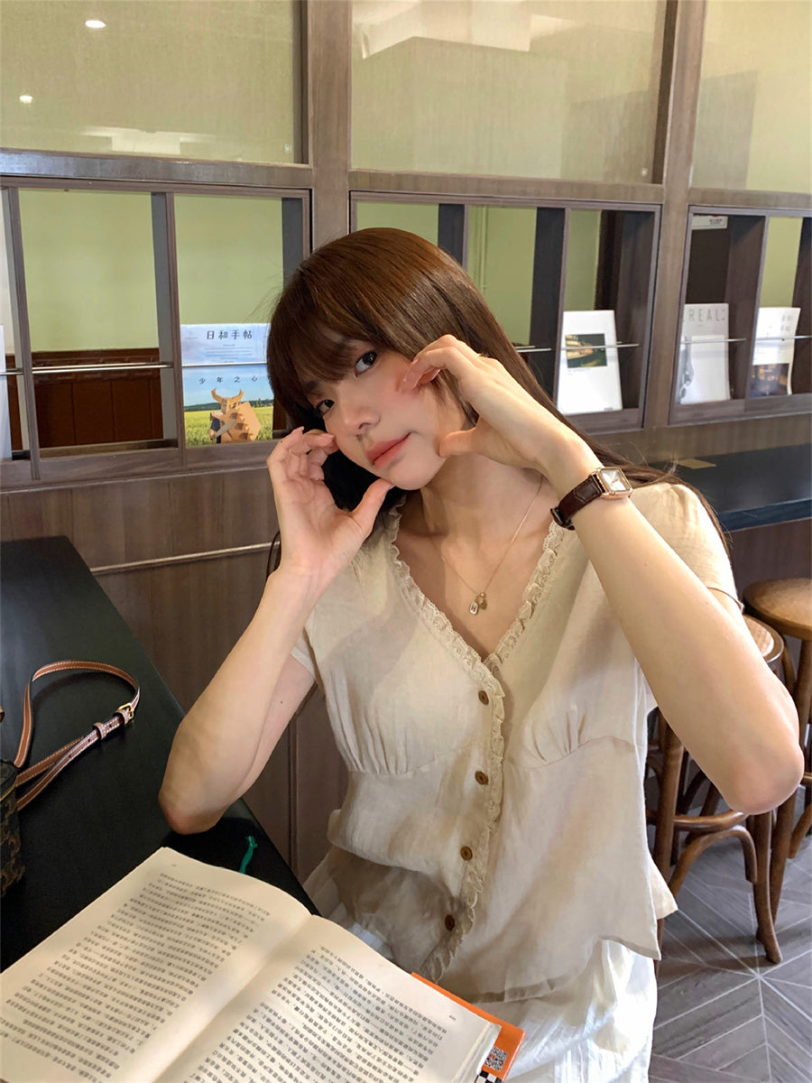 Liber Summer Women's Ruffled Shirt