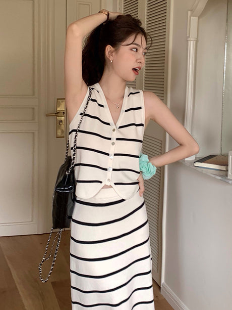 Liber Fall Women's Striped 2-piece Set