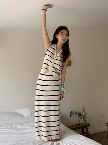 Liber Fall Women's Striped 2-piece Set