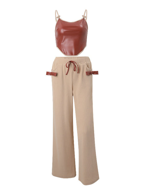 Liber Autumn Women's Bow Two-Piece Set