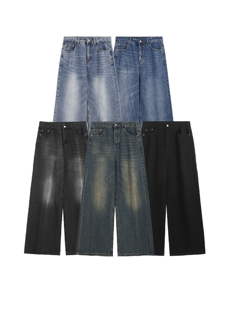 Liber AW Men's Denim Distressed Washed Jeans