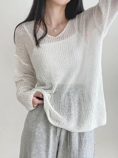 Liber Fall Women's Hollow Knit T-shirt
