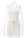 Liber Summer Women's Solid Color Two-Piece Set