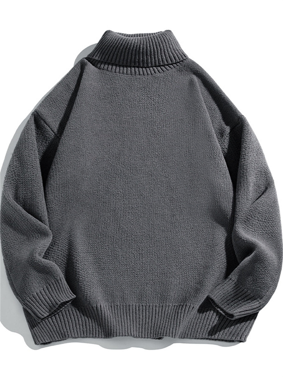 Liber AW Men's 6 Solid Color Turtleneck Sweaters