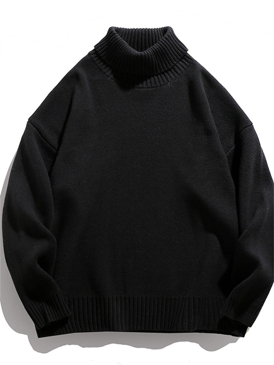 Liber AW Men's 6 Solid Color Turtleneck Sweaters