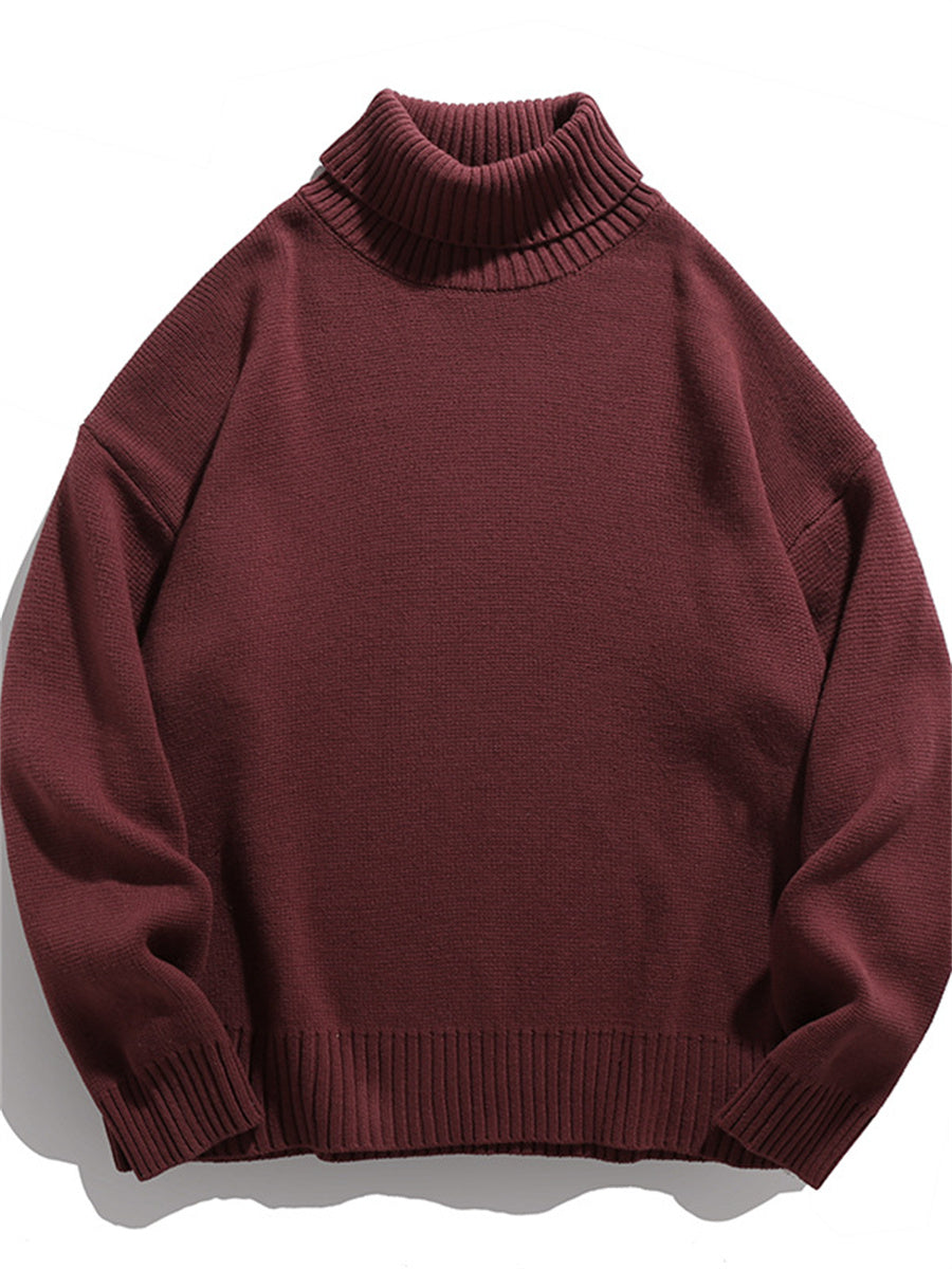Liber AW Men's 6 Solid Color Turtleneck Sweaters