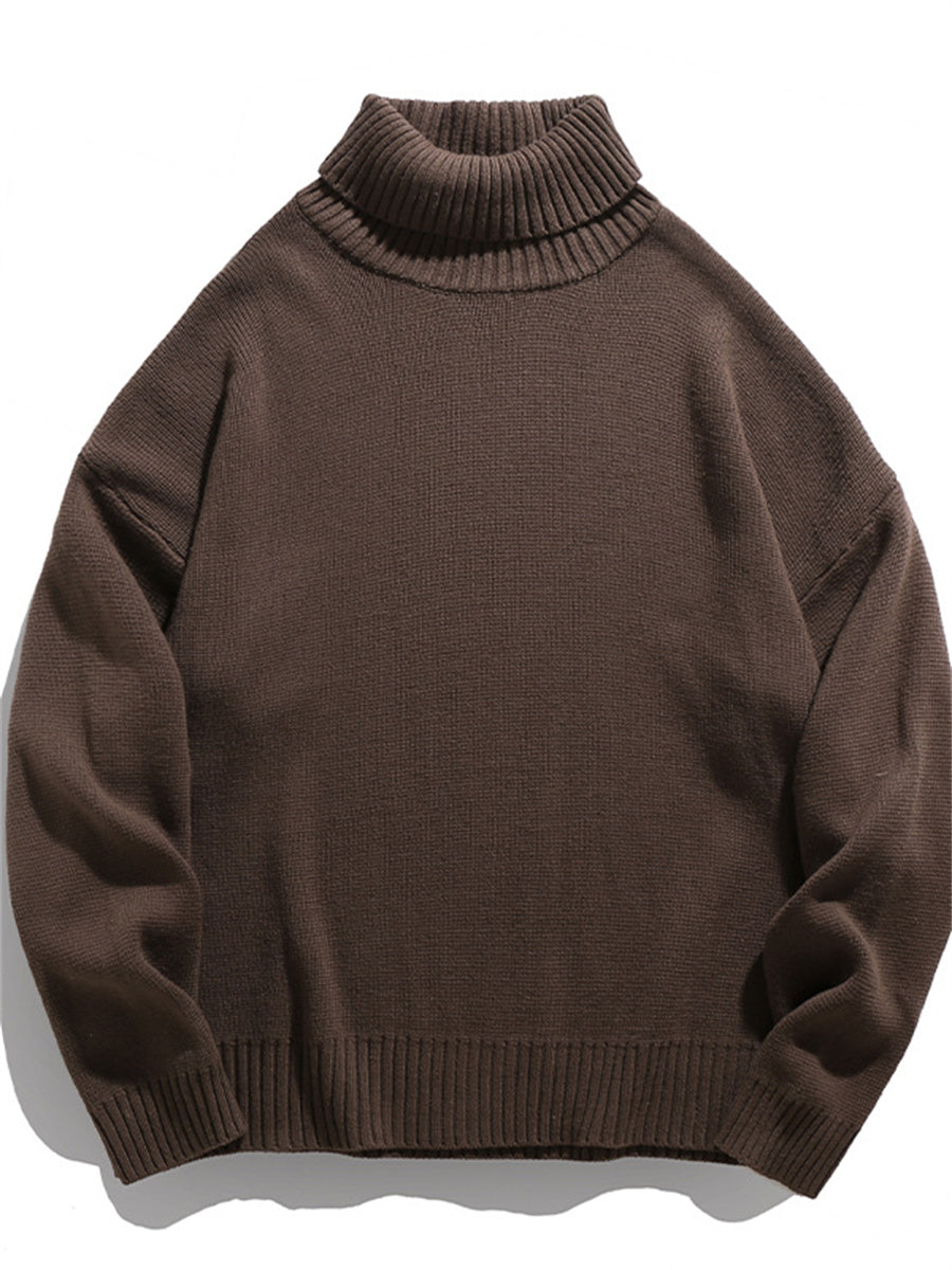 Liber AW Men's 6 Solid Color Turtleneck Sweaters