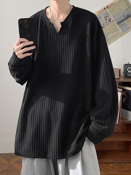 Liber AW 3 Color Little V Collar T-shirt