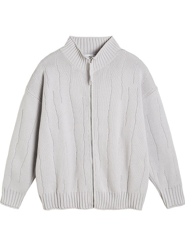 Liber AW Men's Solid Zip-up Cardigan