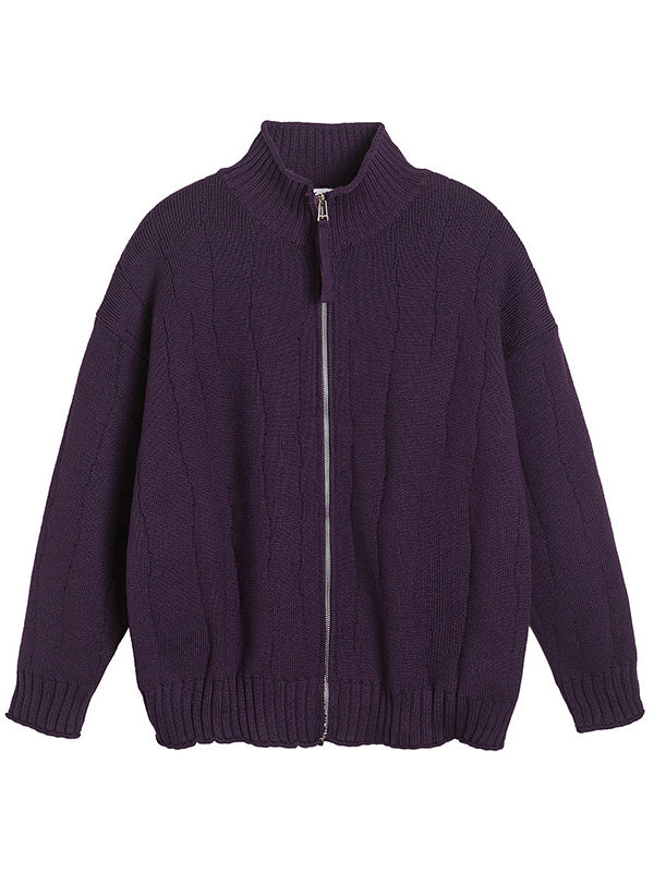 Liber AW Men's Solid Zip-up Cardigan