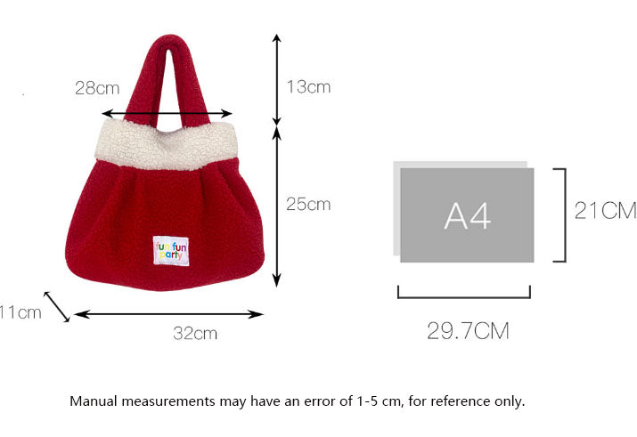 Liber ACC Lamb Fleece Material Bag Christmas Handbags