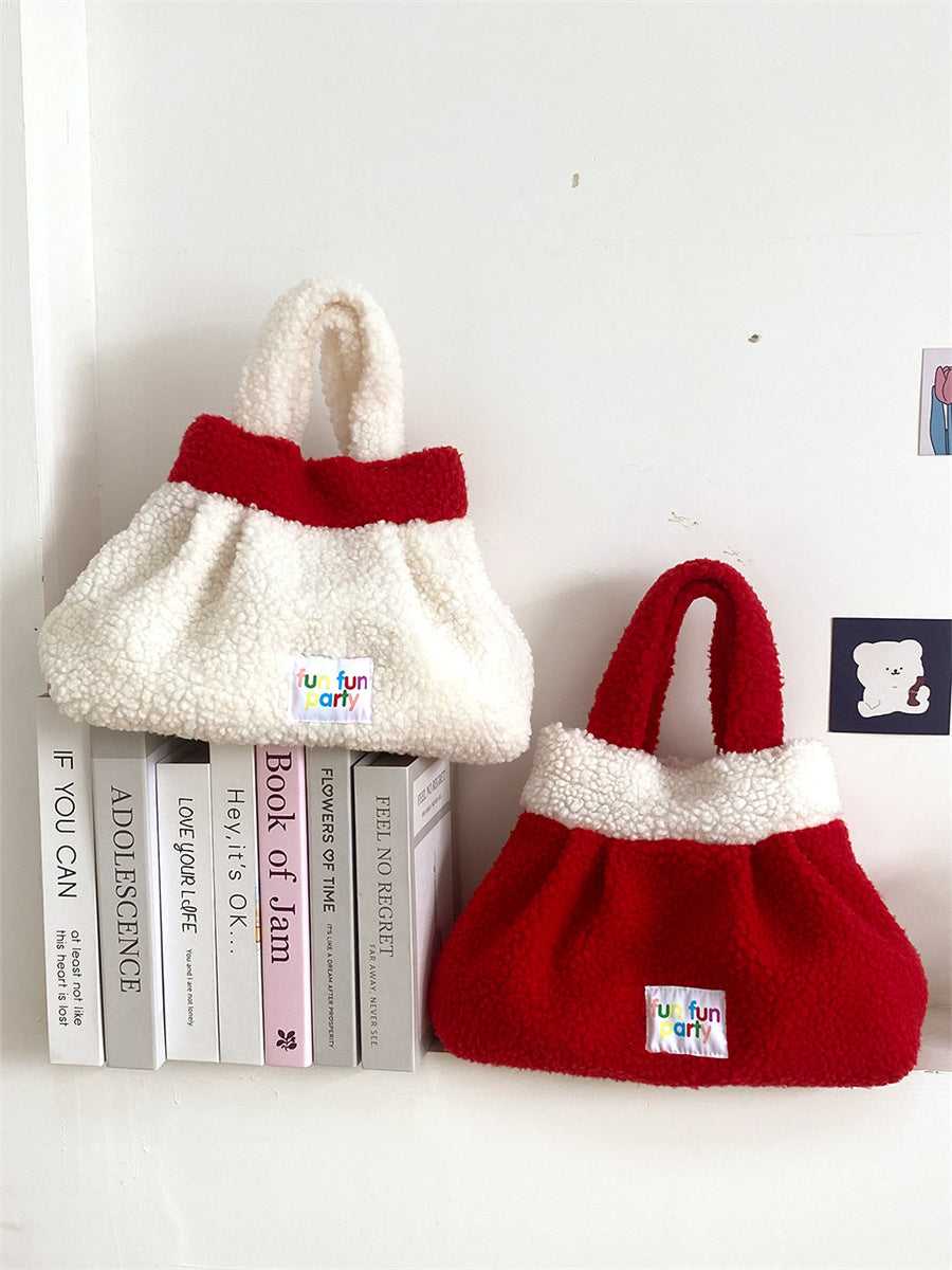 Liber ACC Lamb Fleece Material Bag Christmas Handbags