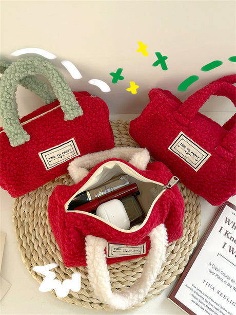 Liber ACC Christmas Lamb Fleece Material Handbags