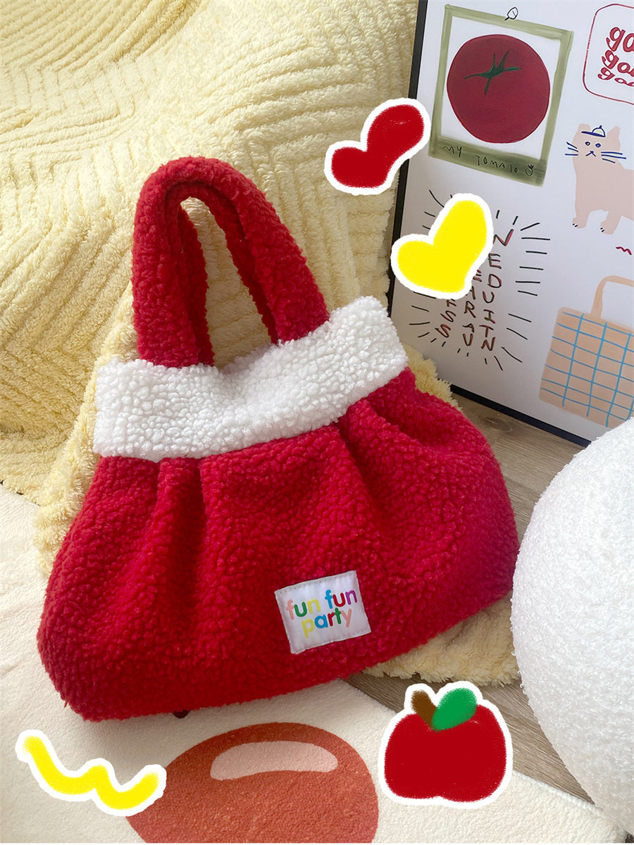 Liber ACC Lamb Fleece Material Bag Christmas Handbags