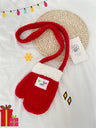 Liber ACC Lamb Fleece Material Christmas Cute Hand-shaped Design Shoulder Bag