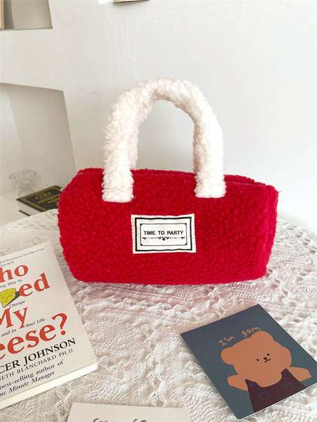 Liber ACC Christmas Lamb Fleece Material Handbags