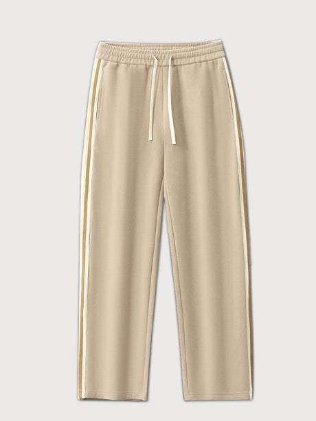 Liber Men's AW  340G Heavyweight Striped Patchwork Wide-Leg Pants
