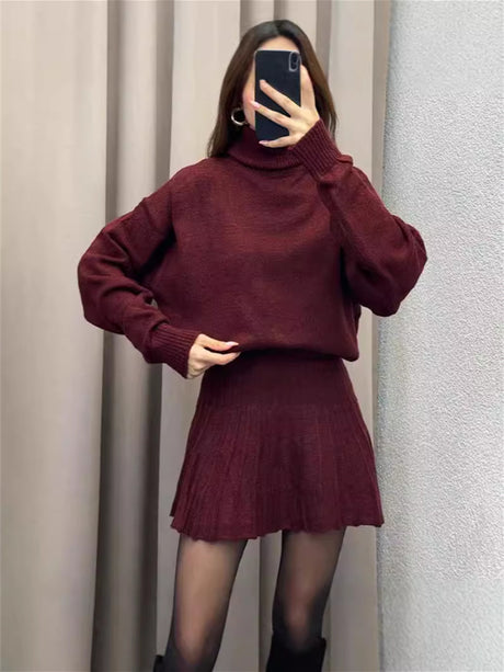 Liber AW Women's 12 Color Knitted Two-piece Set