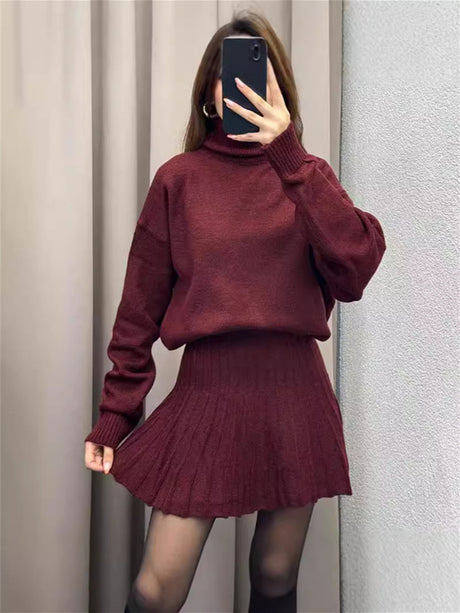 Liber AW Women's 12 Color Knitted Two-piece Set