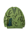 Liber Fall/Winter Men's Dinosaur Pattern Cardigan