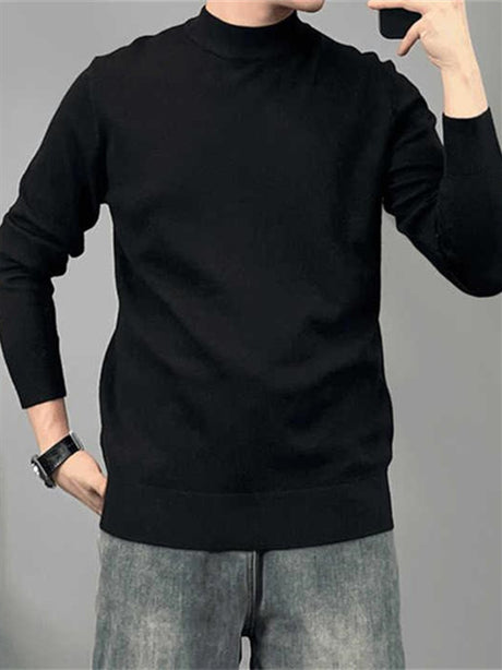 Liber Fall Men's 5 Colors Half Turtleneck Sweater