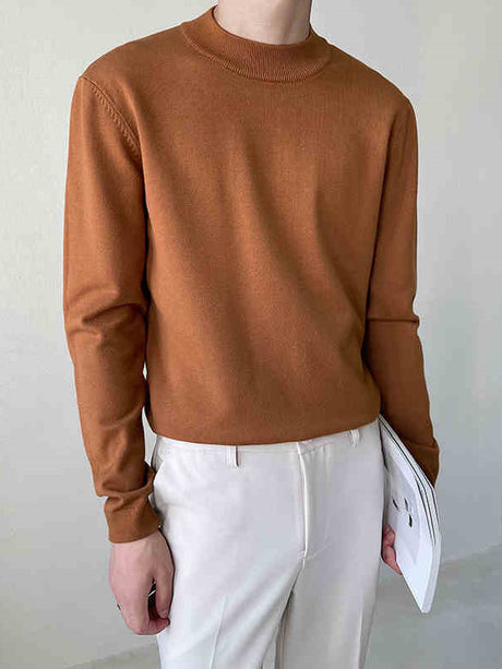 Liber Fall Men's 5 Colors Half Turtleneck Sweater