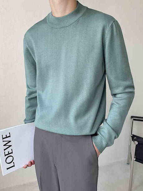 Liber Fall Men's 5 Colors Half Turtleneck Sweater