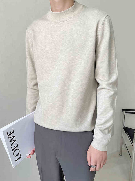 Liber Fall Men's 5 Colors Half Turtleneck Sweater