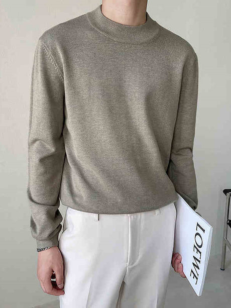Liber Fall Men's 5 Colors Half Turtleneck Sweater