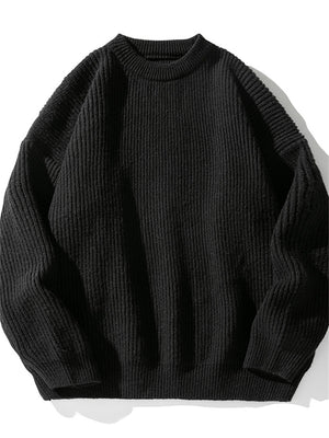 Liber AW Men's 7 Solid Colors Round Neck Long Sleeve Sweaters