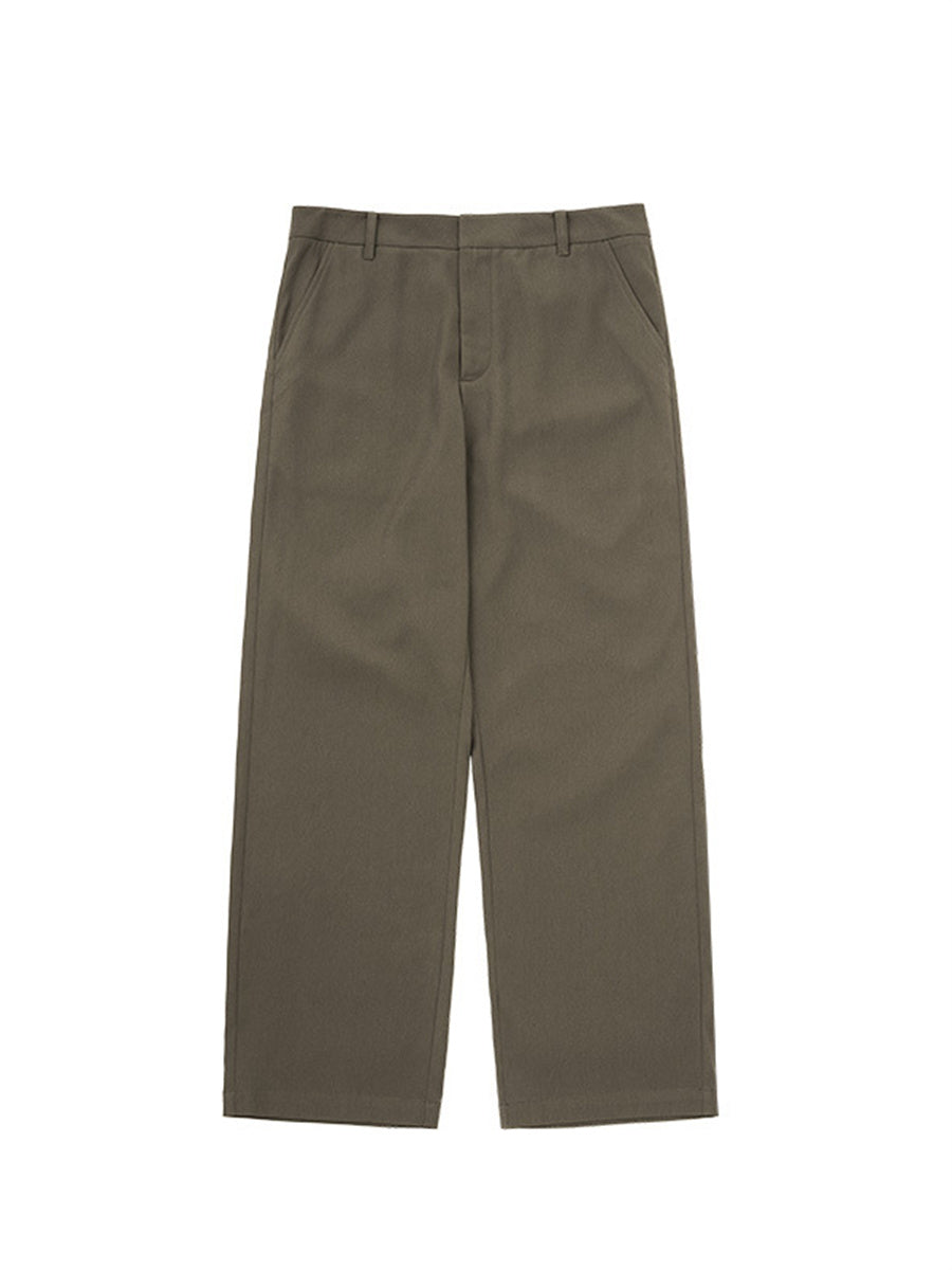 Liber SS men's solid color high-heeled simple suit trousers