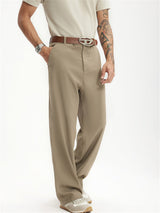 Liber SS men's solid color high-heeled simple suit trousers