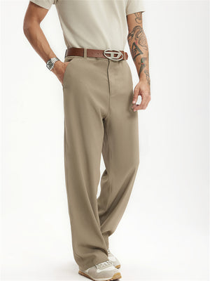 Liber SS men's solid color high-heeled simple suit trousers