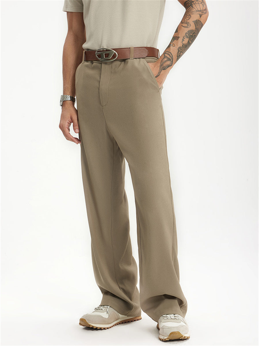 Liber SS men's solid color high-heeled simple suit trousers