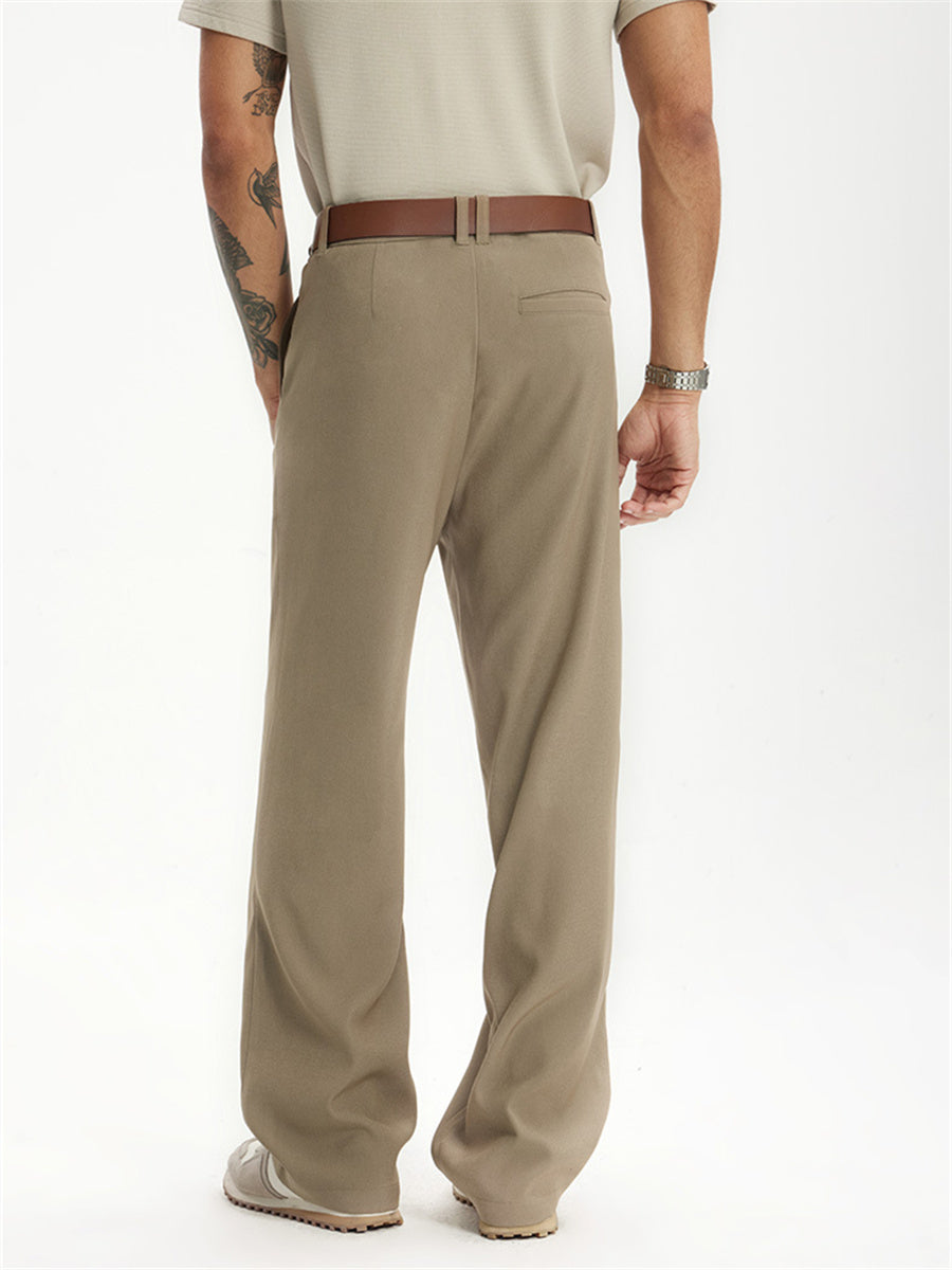 Liber SS men's solid color high-heeled simple suit trousers