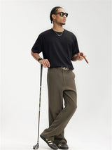 Liber SS men's solid color high-heeled simple suit trousers