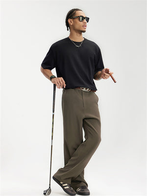 Liber SS men's solid color high-heeled simple suit trousers
